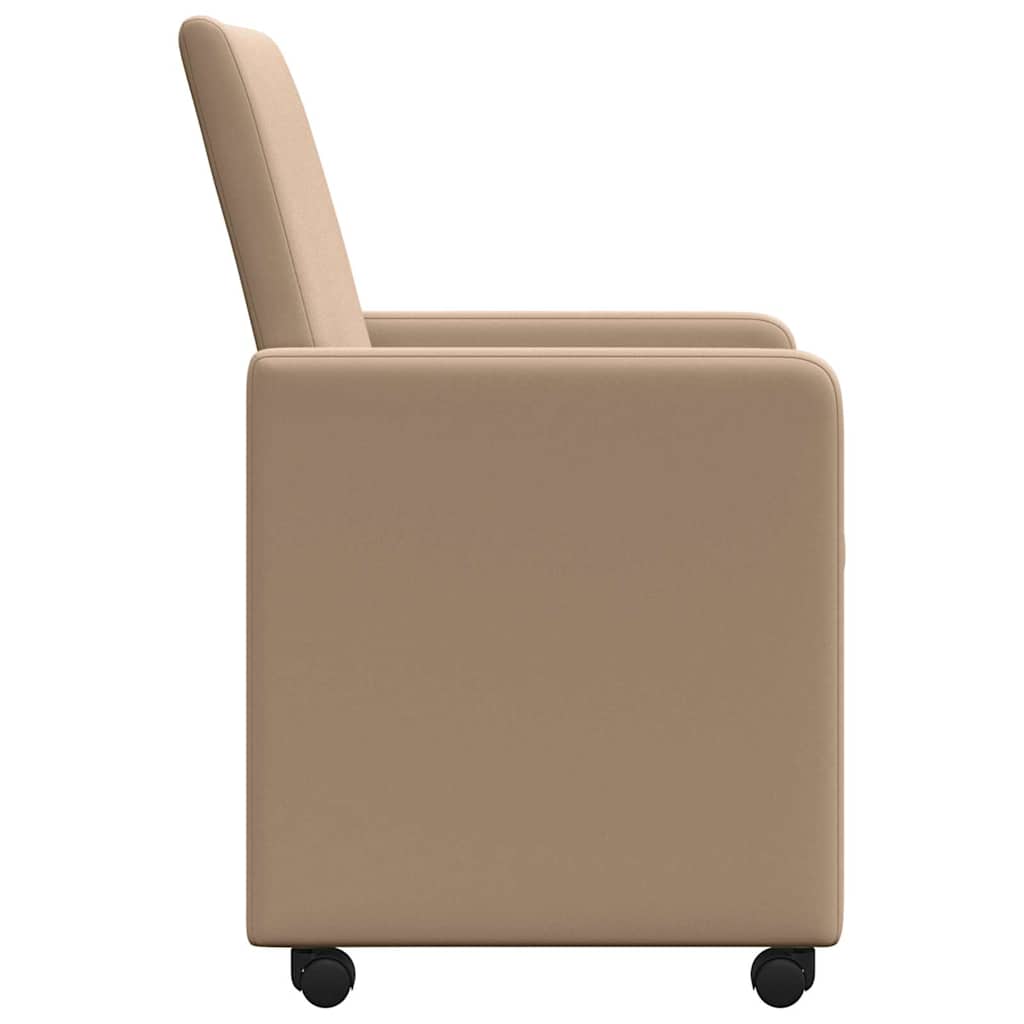 Esszimmerstühle mit Rollen 2 pcs Cappuccino 57 x 66 x 94 cm