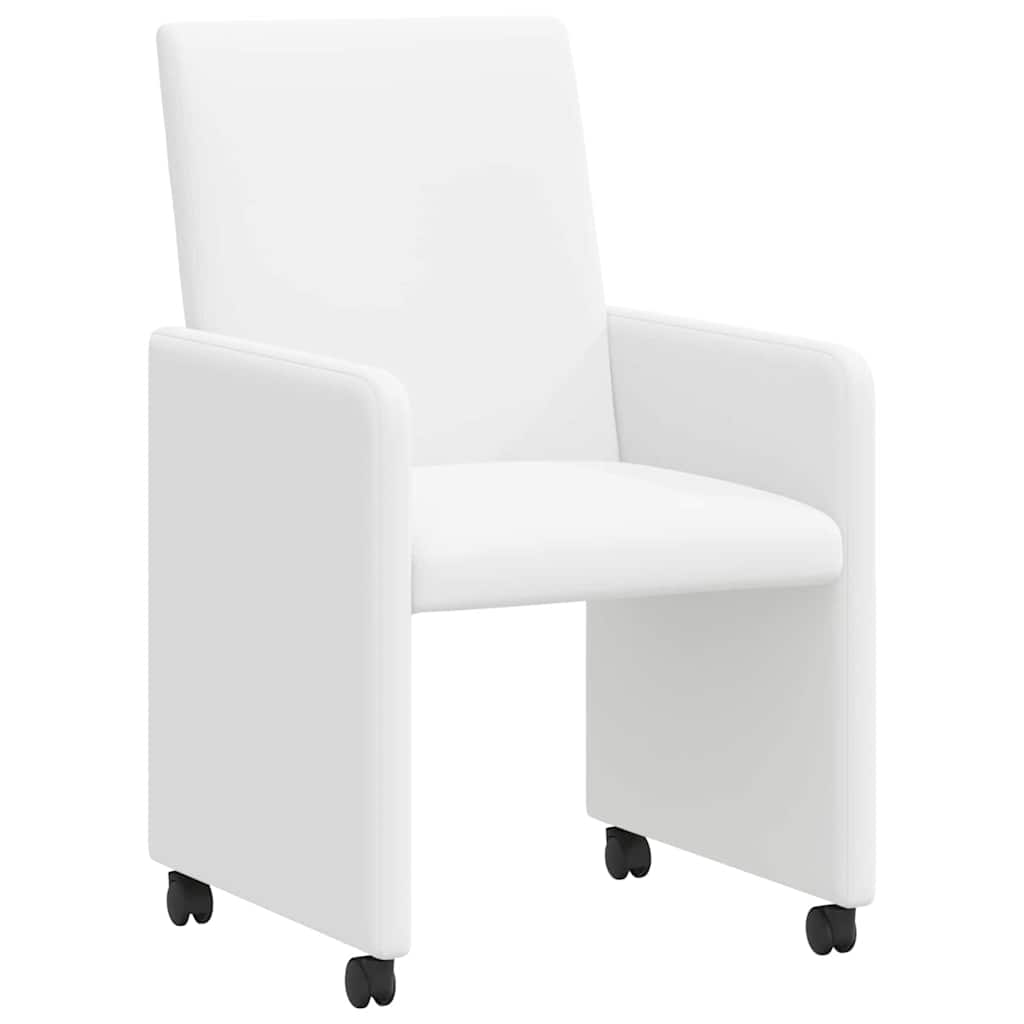 Esszimmerstühle mit Rollen 2 pcs Weiß 57 x 66 x 94 cm