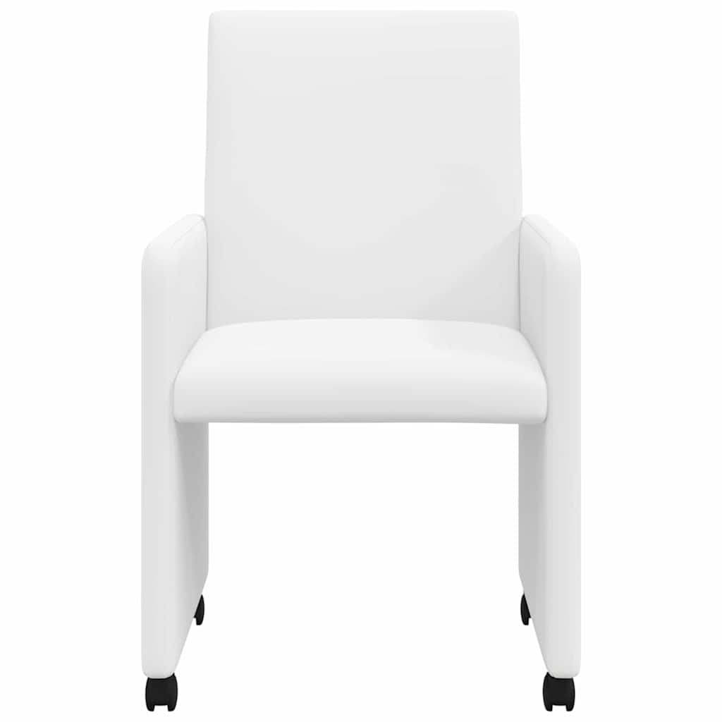 Esszimmerstühle mit Rollen 2 pcs Weiß 57 x 66 x 94 cm