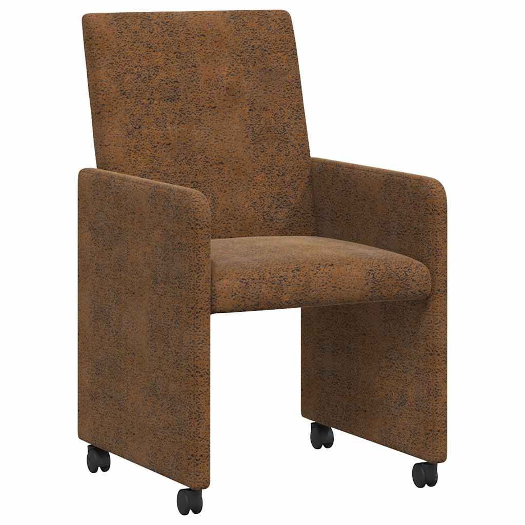 Esszimmerstühle mit Rollen 2 pcs Braun 57 x 66 x 94 cm