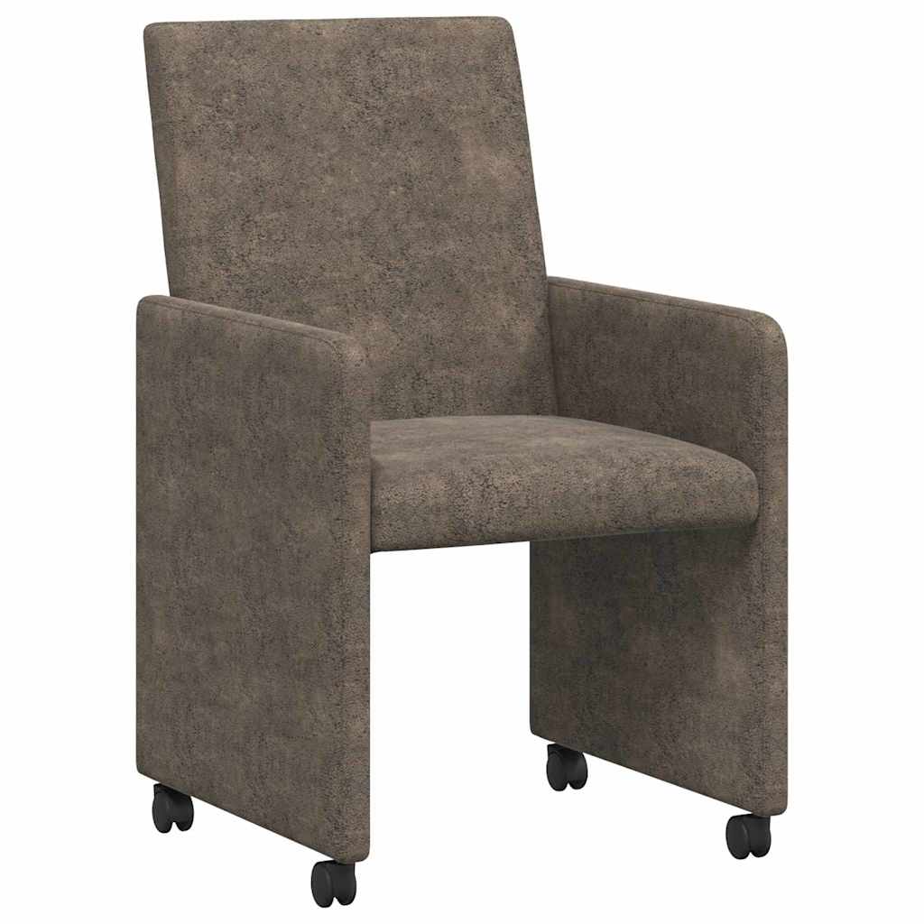 Esszimmerstühle mit Rollen 2 pcs Dunkelgrau 57 x 66 x 94 cm