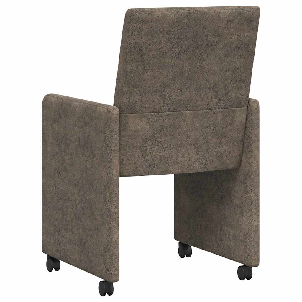 Esszimmerstühle mit Rollen 2 pcs Dunkelgrau 57 x 66 x 94 cm