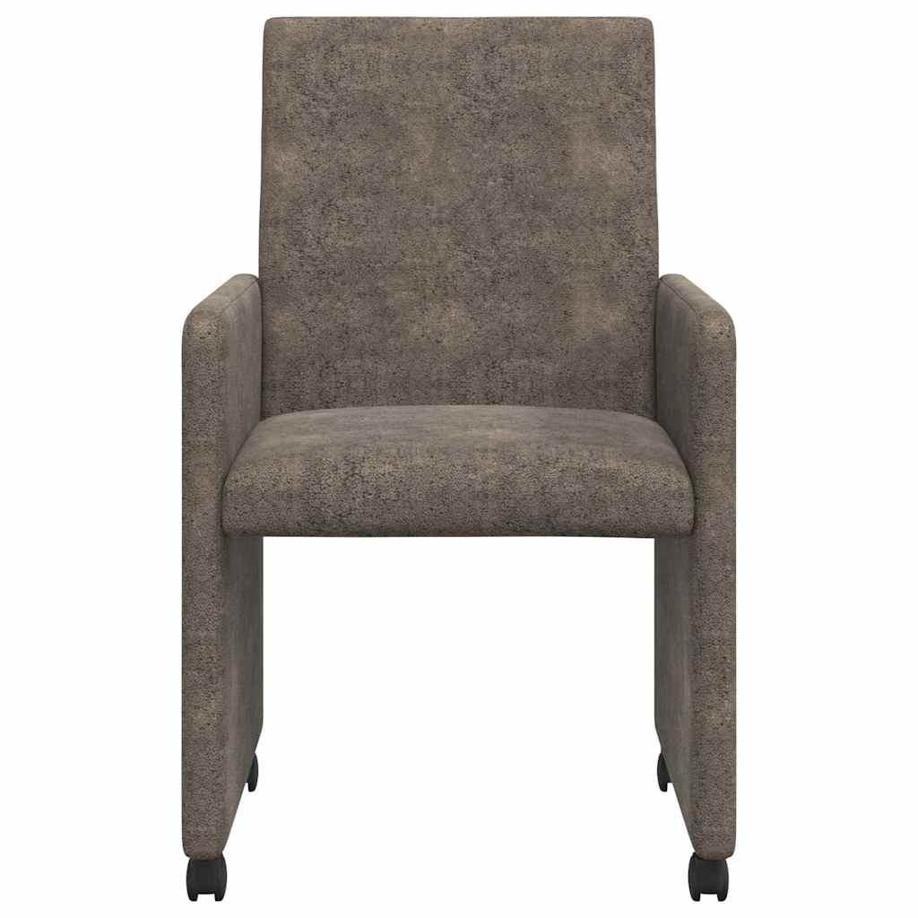 Esszimmerstühle mit Rollen 2 pcs Dunkelgrau 57 x 66 x 94 cm