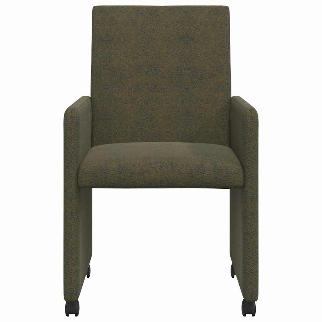 Esszimmerstühle mit Rollen 2 pcs Armeegrün 57 x 66 x 94 cm