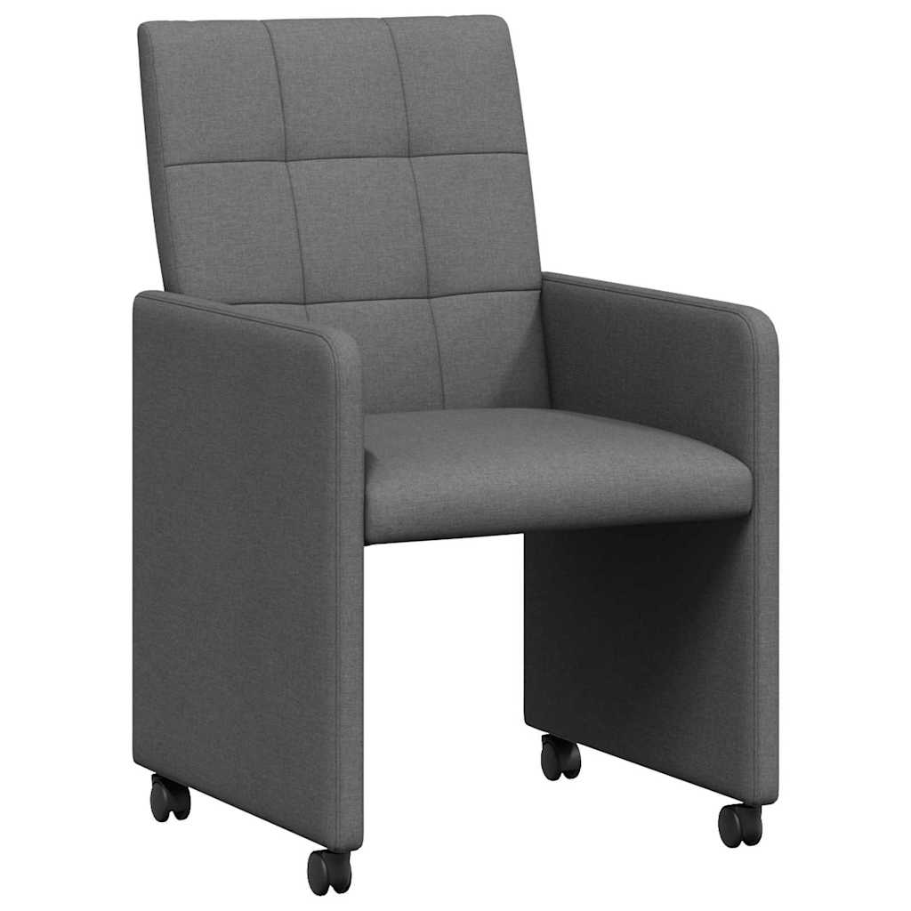 Esszimmerstühle mit Rollen 2 pcs Dunkelgrau 58 x 65 x 94 cm