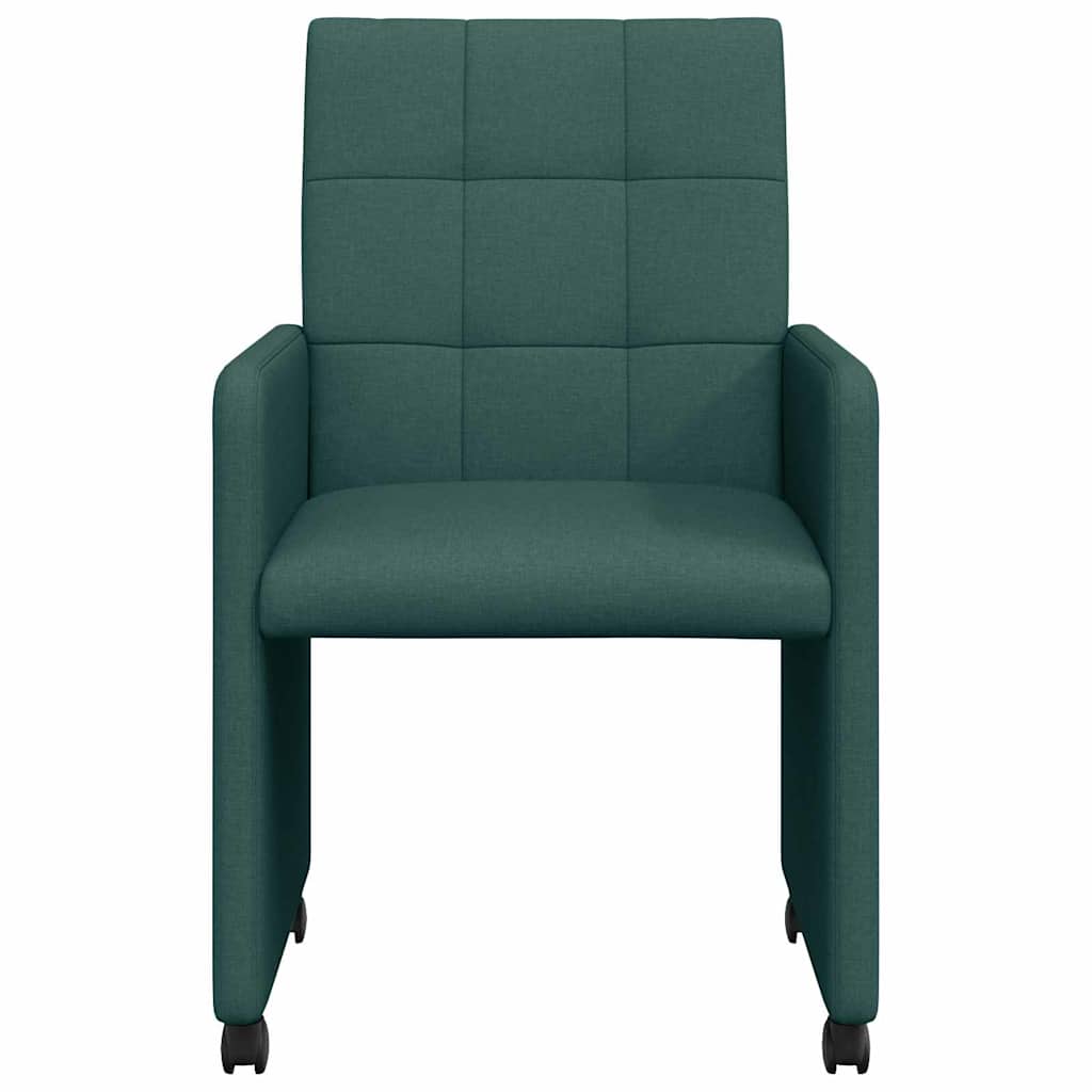 Esszimmerstühle mit Rollen 2 pcs Dunkelgrün 58 x 65 x 94 cm