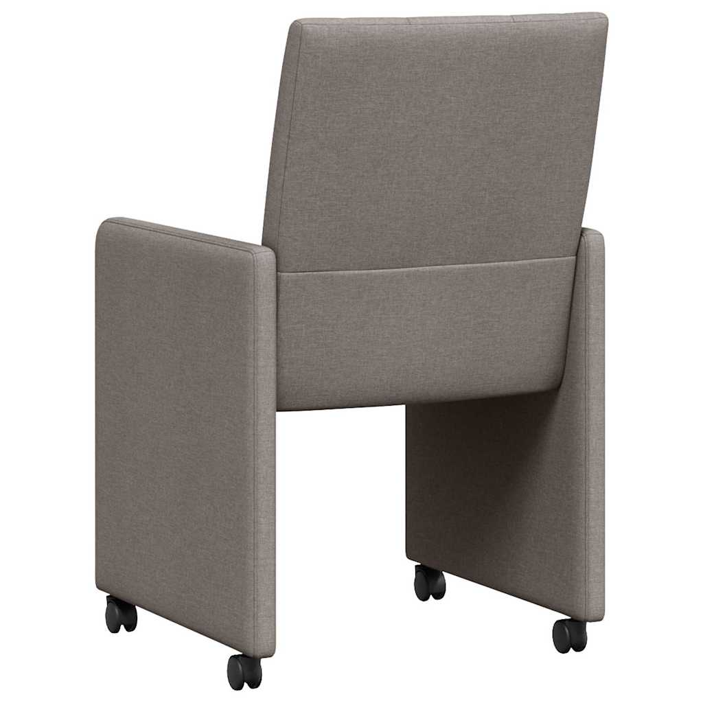 Esszimmerstühle mit Rollen 2 pcs Taupe 58 x 65 x 94 cm Stoff