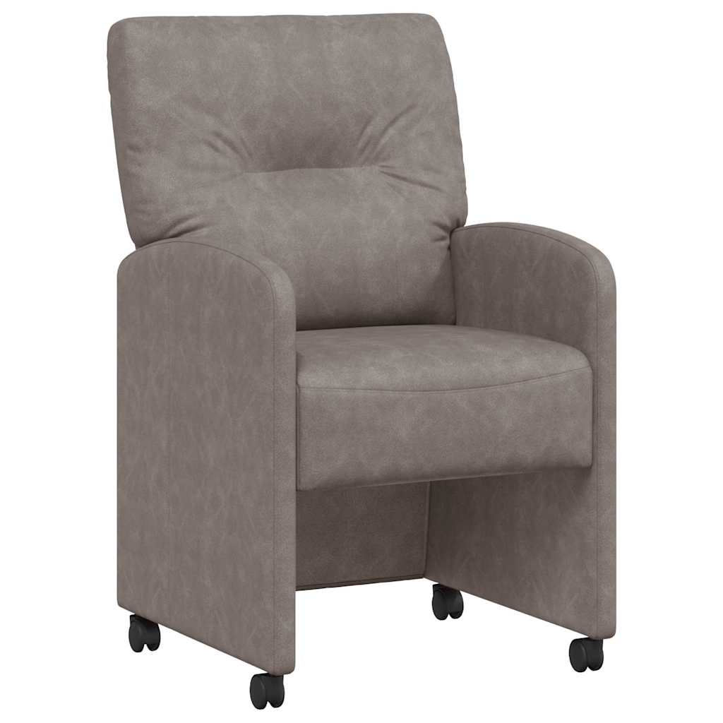 Esszimmerstühle mit Rollen 2 pcs Grau 57 x 67 x 95 cm