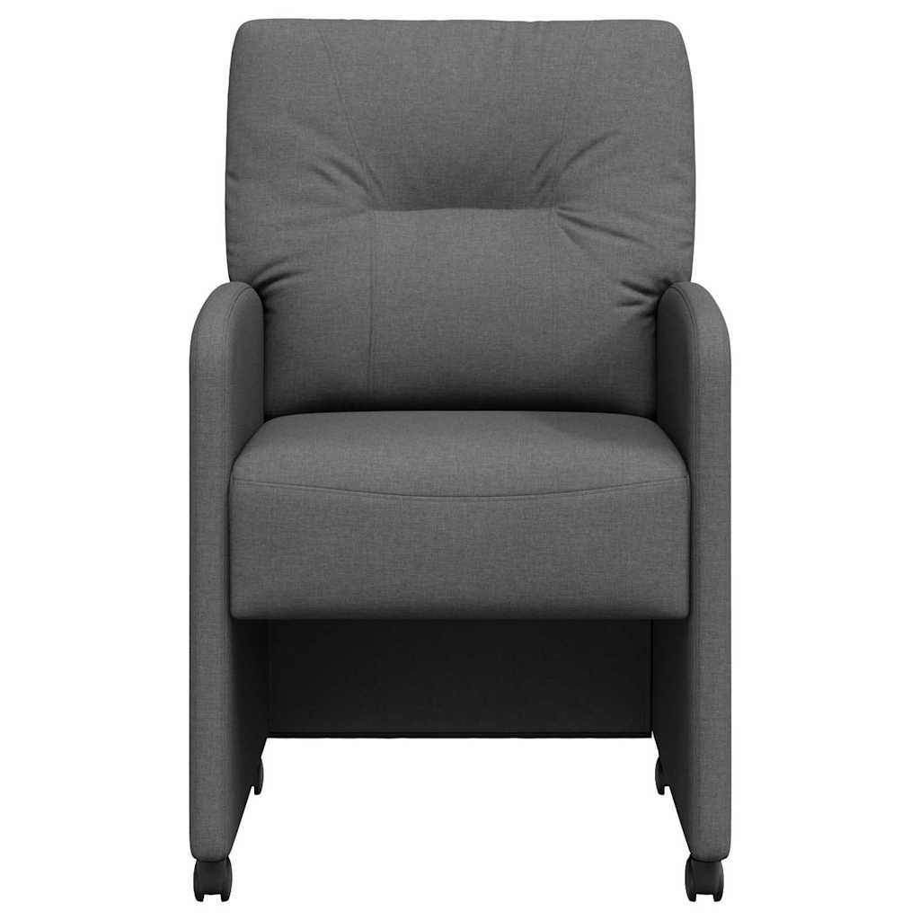 Esszimmerstühle mit Rollen 2 pcs Dunkelgrau 57 x 67 x 95 cm