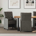 Esszimmerstühle mit Rollen 2 pcs Schwarz 58 x 67 x 97 cm