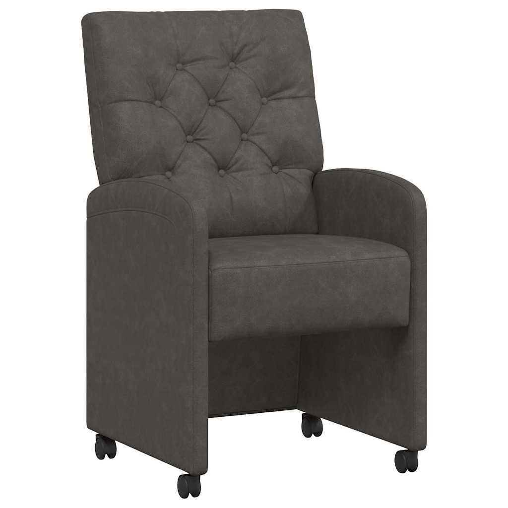 Esszimmerstühle mit Rollen 2 pcs Schwarz 58 x 67 x 97 cm