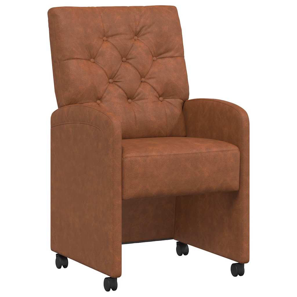 Esszimmerstühle mit Rollen 2 pcs Braun 58 x 67 x 97 cm