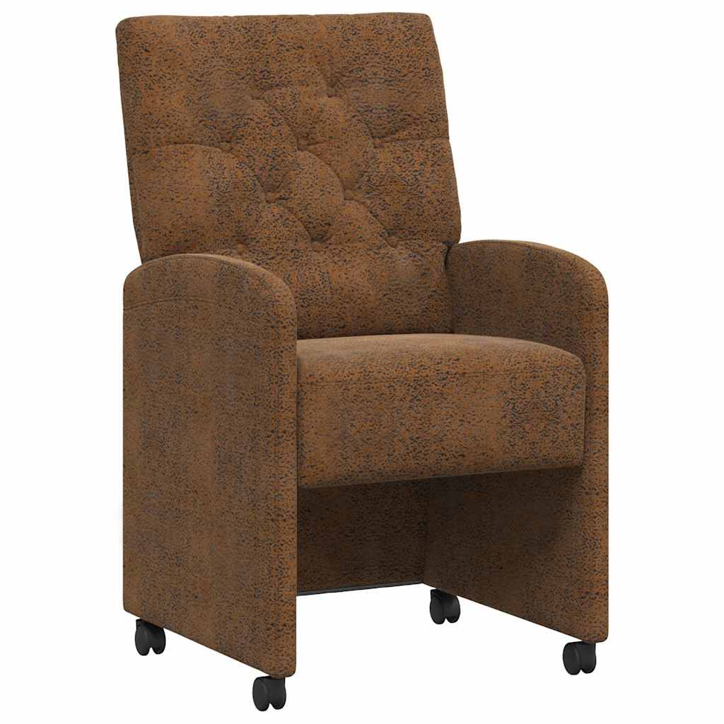 Esszimmerstühle mit Rollen 2 pcs Braun 58 x 67 x 97 cm