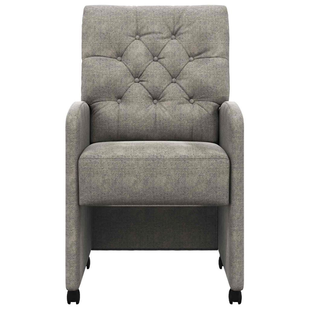 Esszimmerstühle mit Rollen 2 pcs Hellgrau 58 x 67 x 97 cm