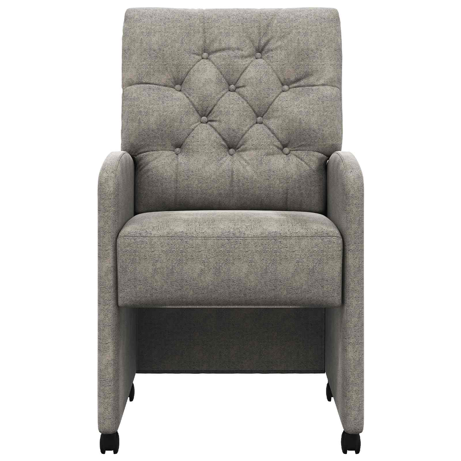 Esszimmerstühle mit Rollen 2 pcs Hellgrau 58 x 67 x 97 cm
