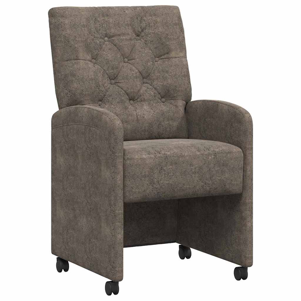Esszimmerstühle mit Rollen 2 pcs Dunkelgrau 58 x 67 x 97 cm