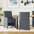 Esszimmerstühle mit Rollen 2 pcs Dunkelgrau 58 x 67 x 97 cm
