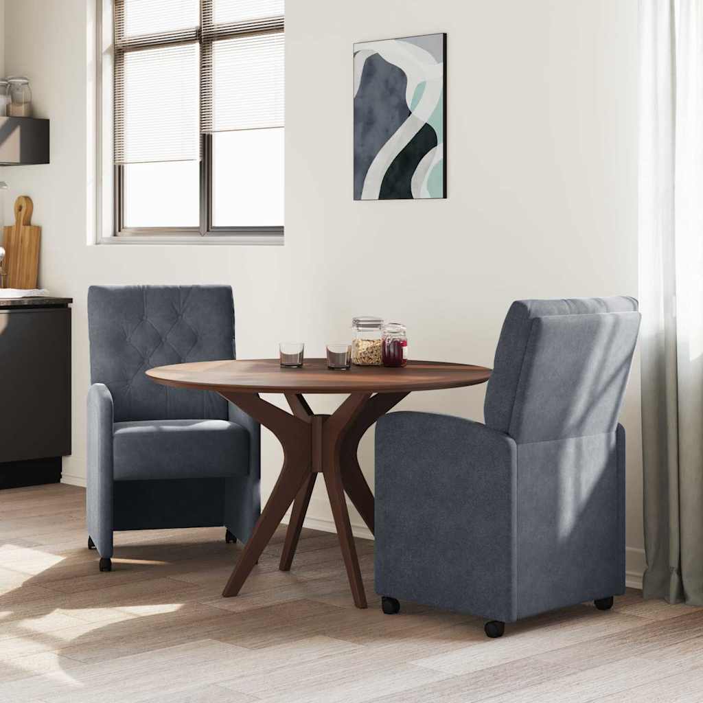 Esszimmerstühle mit Rollen 2 pcs Dunkelgrau 58 x 67 x 97 cm