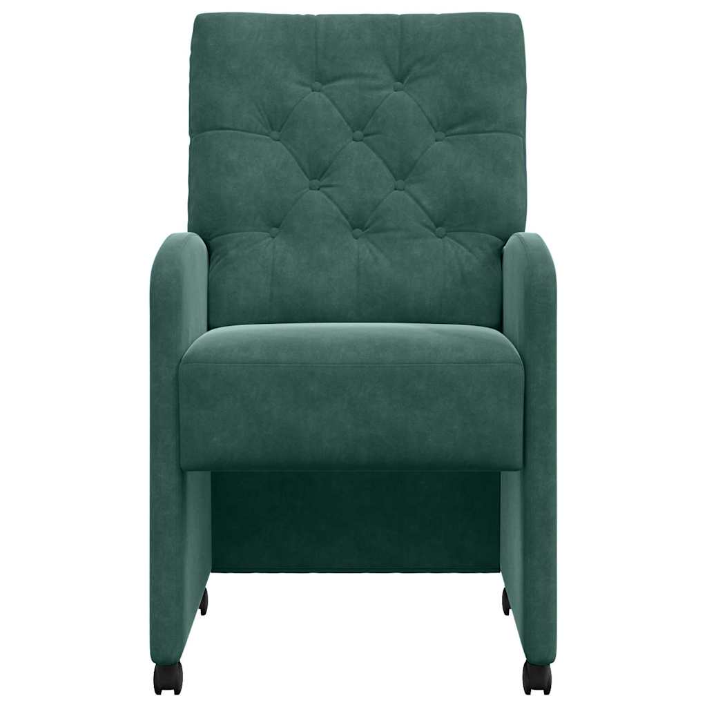 Esszimmerstühle mit Rollen 2 pcs Dunkelgrün 58 x 67 x 97 cm