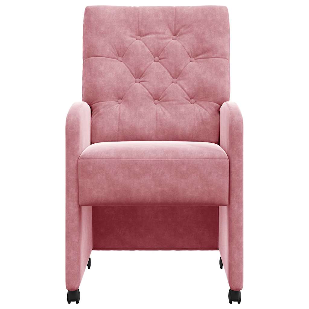 Esszimmerstühle mit Rollen 2 pcs Rosa 58 x 67 x 97 cm Samt