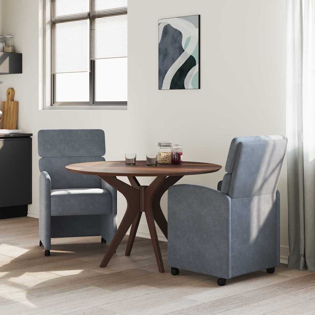 Esszimmerstühle mit Rollen 2 pcs Dunkelgrau 58 x 65 x 98 cm