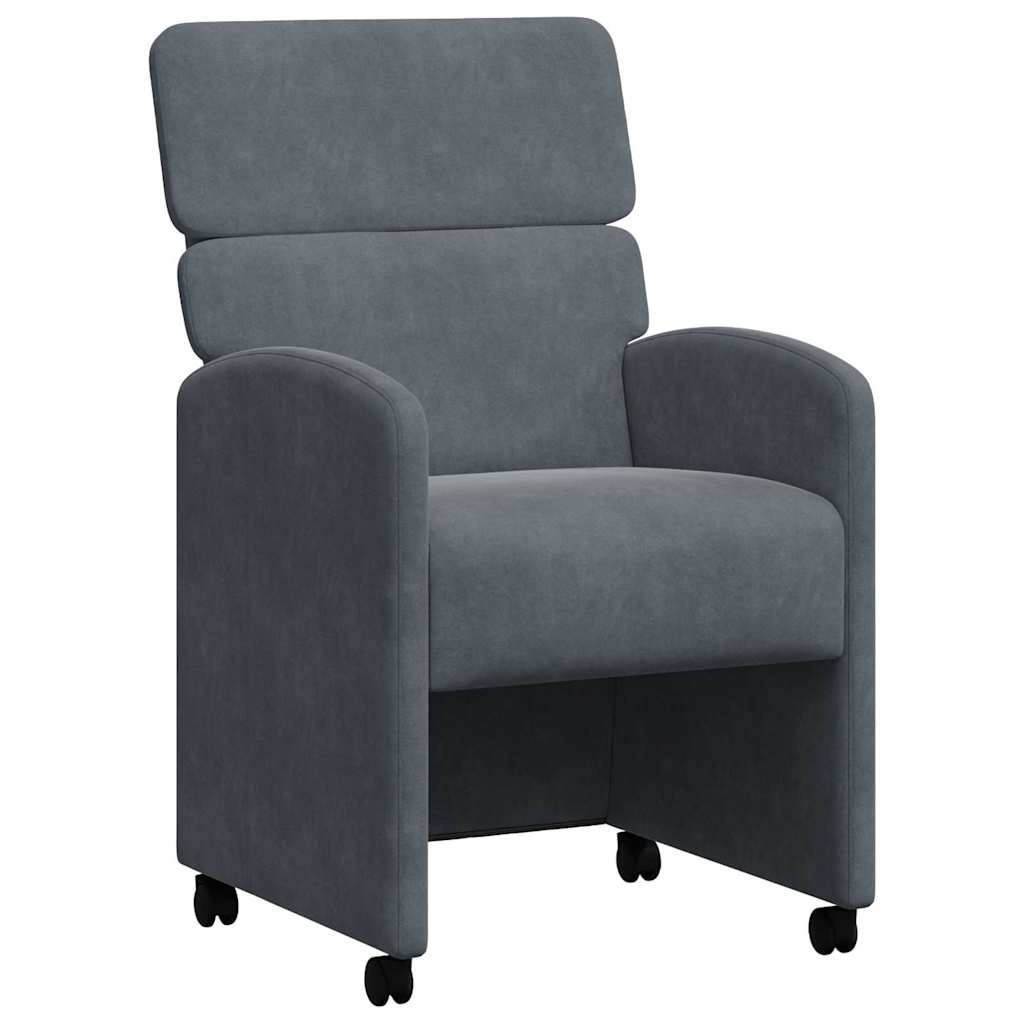 Esszimmerstühle mit Rollen 2 pcs Dunkelgrau 58 x 65 x 98 cm