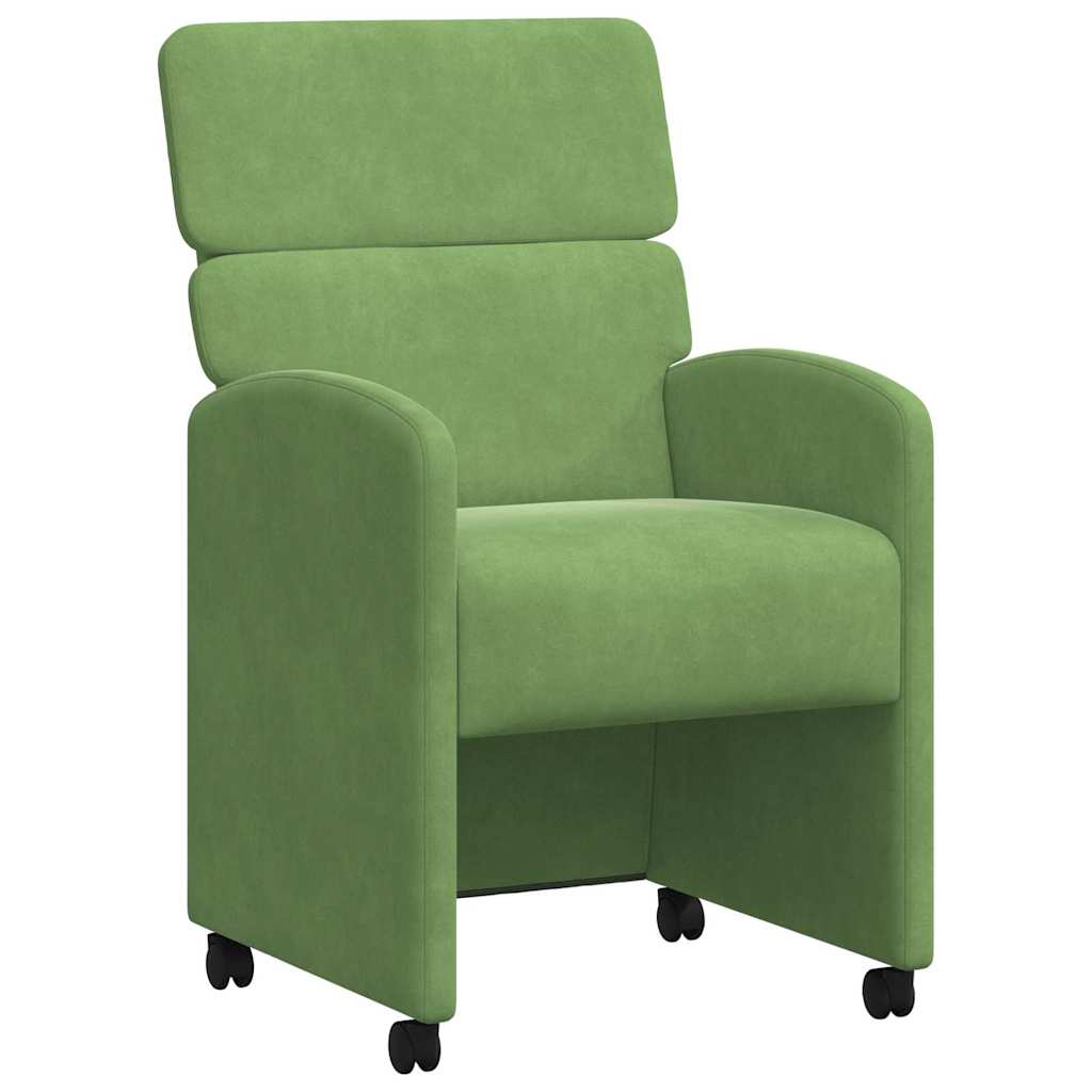 Esszimmerstühle mit Rollen 2 pcs Hellgrün 58 x 65 x 98 cm Samt