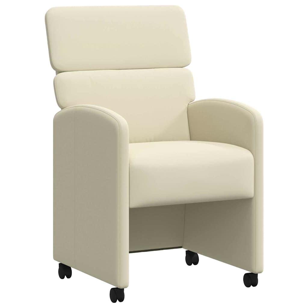 Esszimmerstühle mit Rollen 2 pcs Creme 58 x 65 x 98 cm