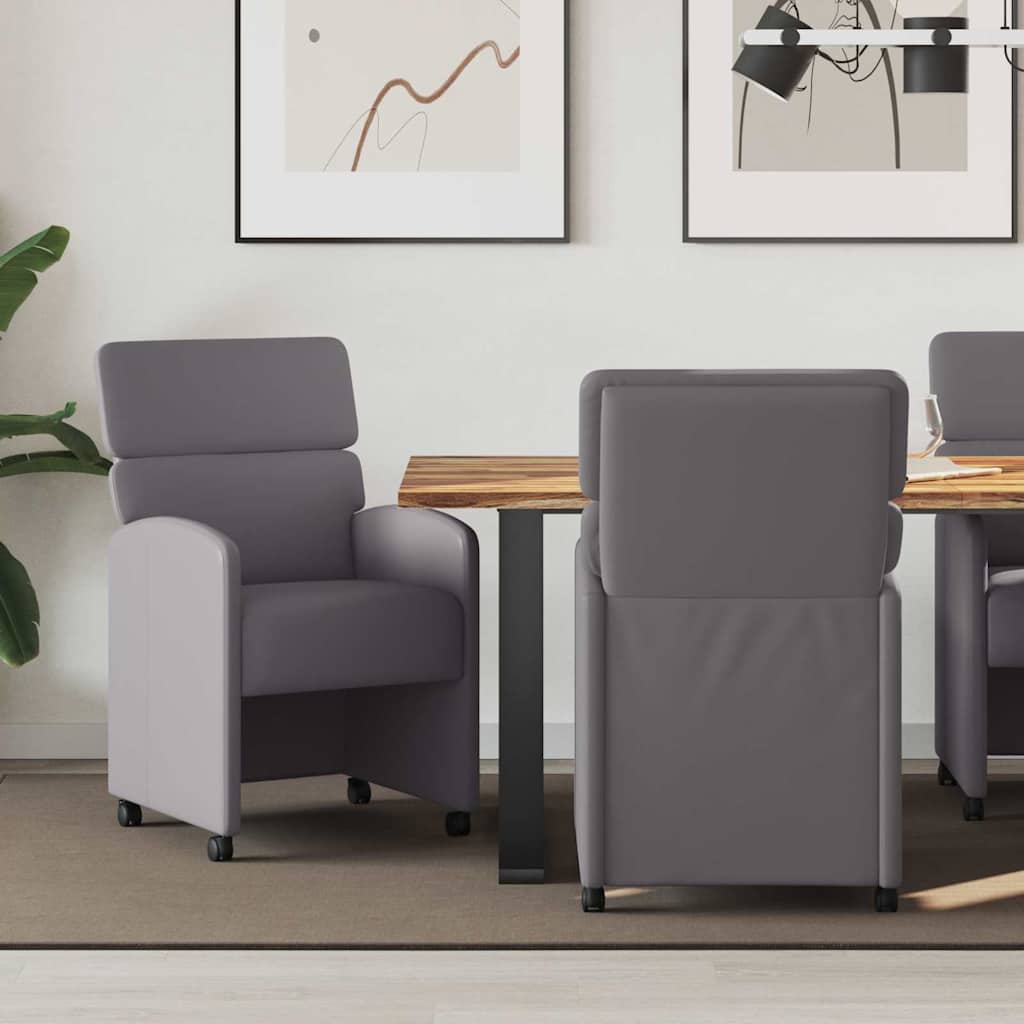 Esszimmerstühle mit Rollen 2 pcs Grau 58 x 65 x 98 cm