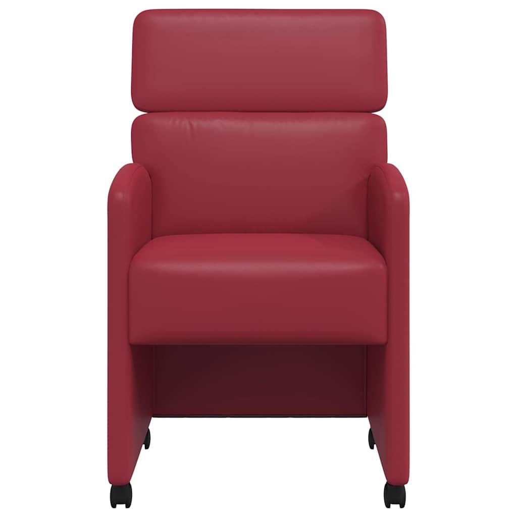 Esszimmerstühle mit Rollen 2 pcs Weinrot 58 x 65 x 98 cm