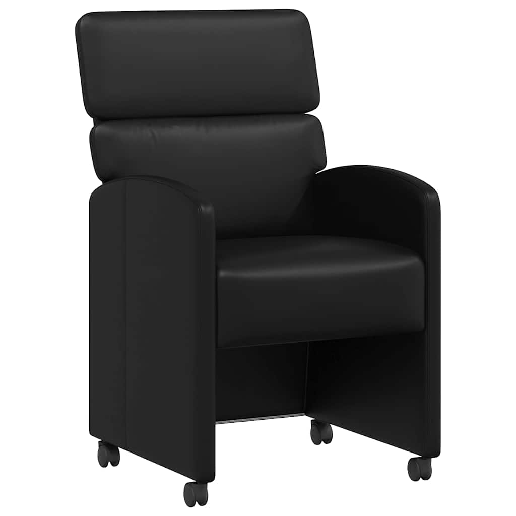 Esszimmerstühle mit Rollen 2 pcs Schwarz 58 x 65 x 98 cm