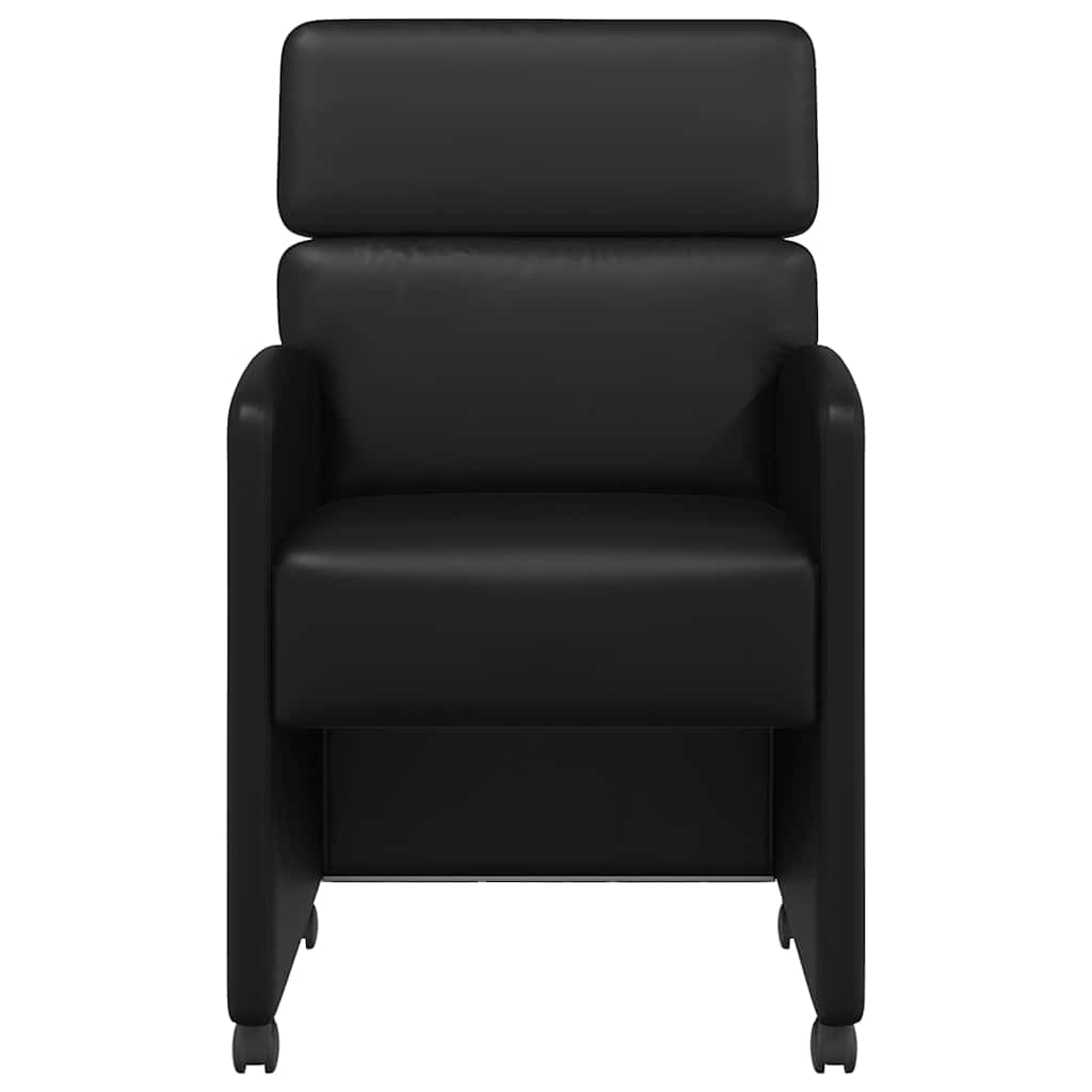 Esszimmerstühle mit Rollen 2 pcs Schwarz 58 x 65 x 98 cm