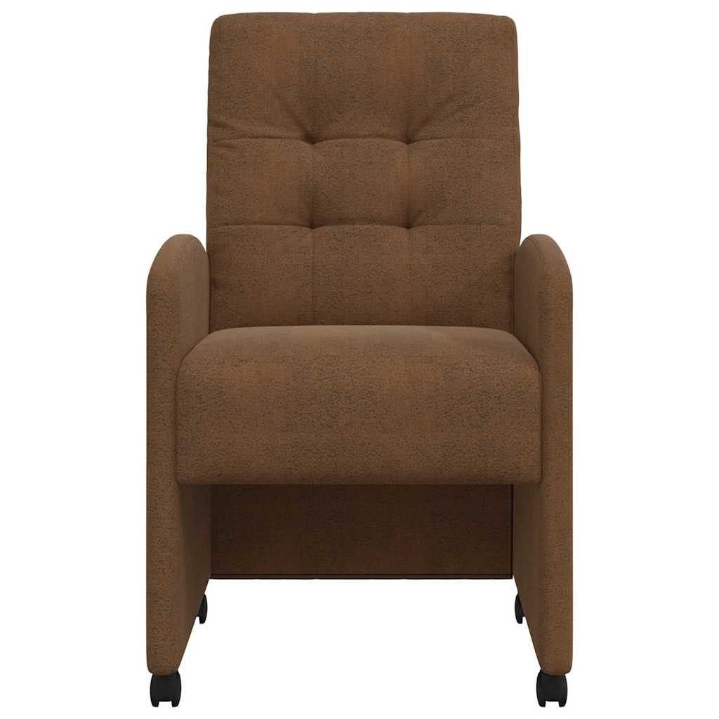 Esszimmerstühle mit Rollen 2 pcs Braun 58 x 67 x 97 cm