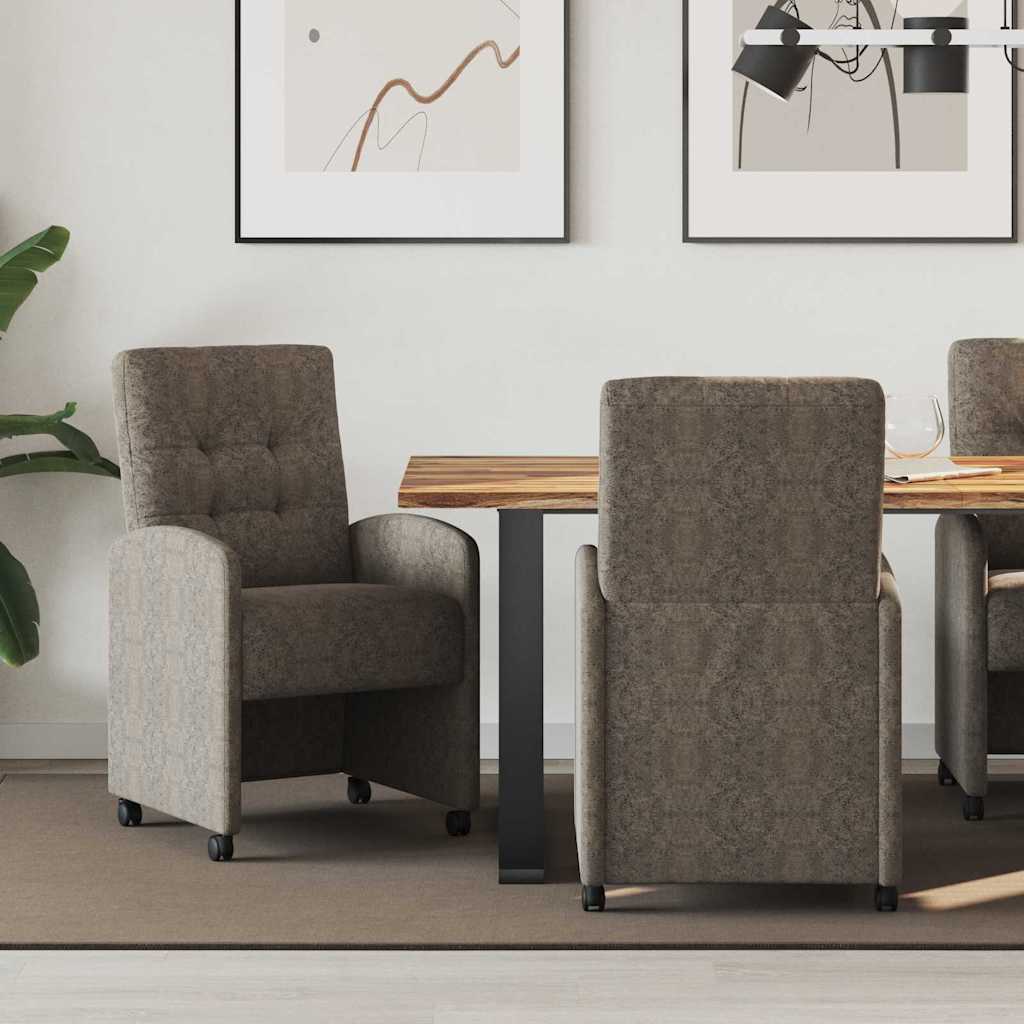Esszimmerstühle mit Rollen 2 pcs Dunkelgrau 58 x 67 x 97 cm