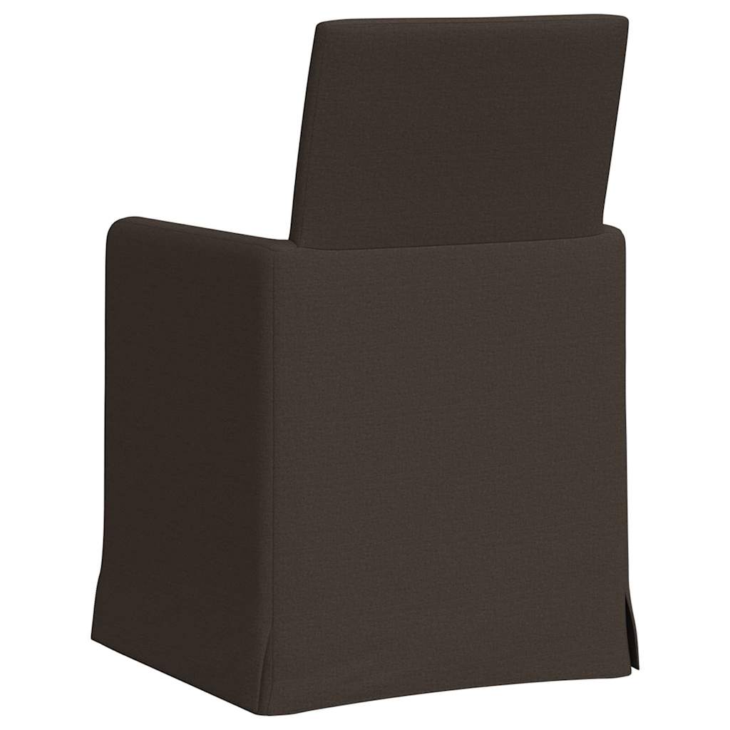 Esszimmerstühle 2 pcs Dunkelgrau 57 x 67 x 95 cm Leinen