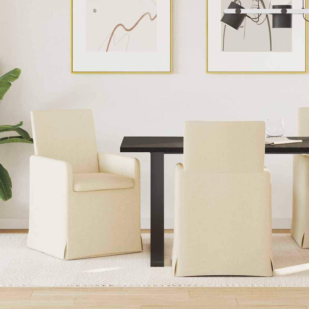 Esszimmerstühle 2 pcs Creme 57 x 67 x 95 cm Stoff