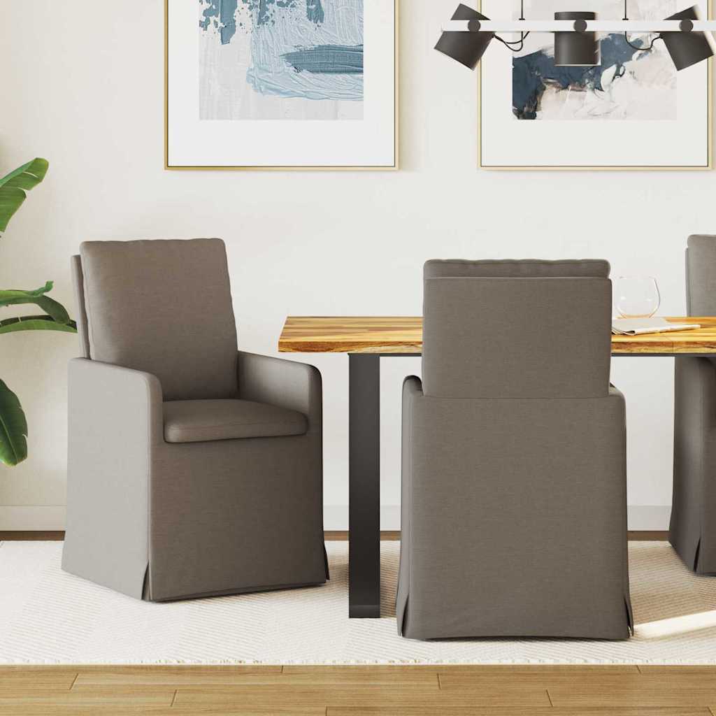 Esszimmerstühle 2 pcs Hellgrau 57 x 67 x 98 cm Leinen
