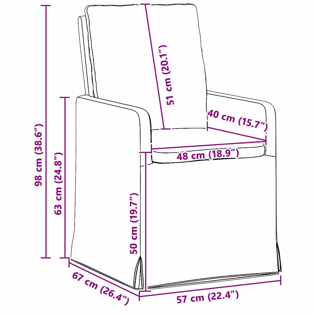 Esszimmerstühle 2 pcs Hellgrau 57 x 67 x 98 cm Leinen