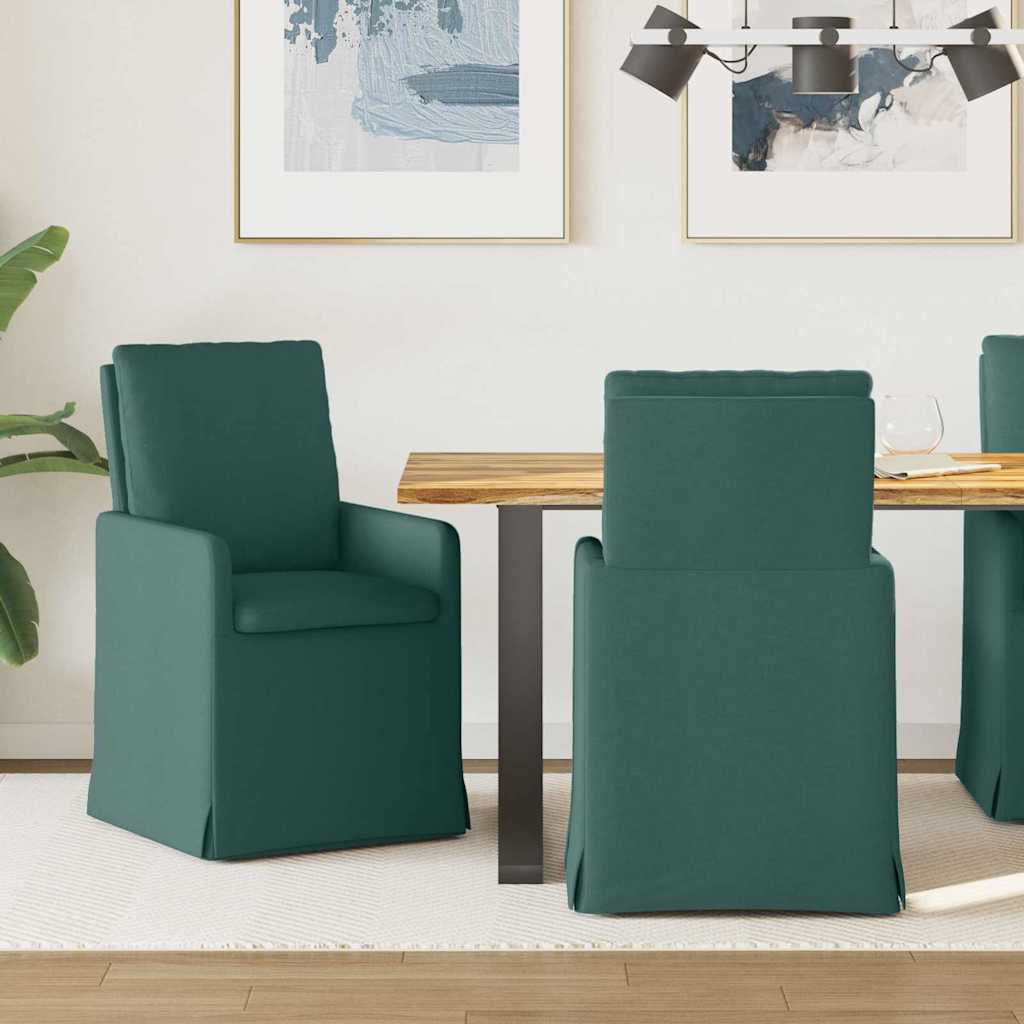 Esszimmerstühle 2 pcs Dunkelgrün 57 x 67 x 98 cm Stoff