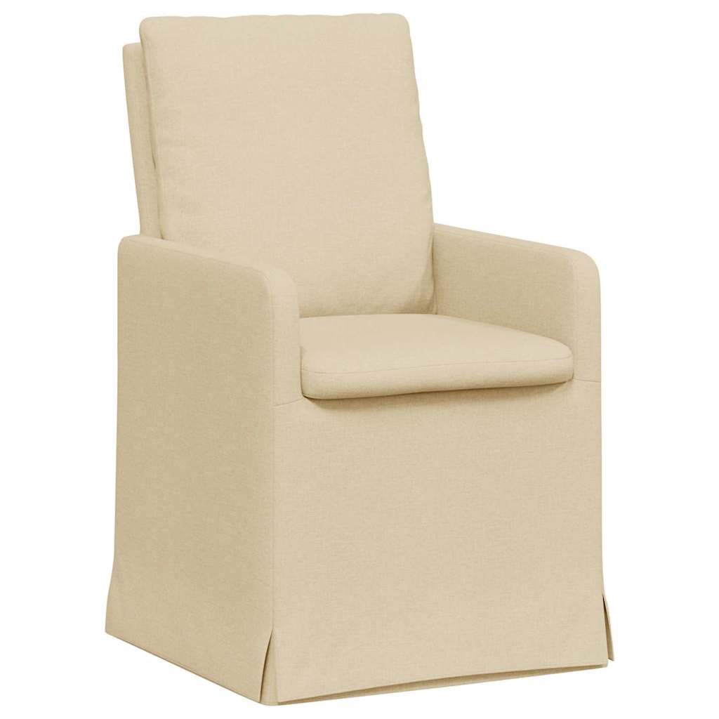 Esszimmerstühle 2 pcs Creme 57 x 67 x 98 cm Stoff