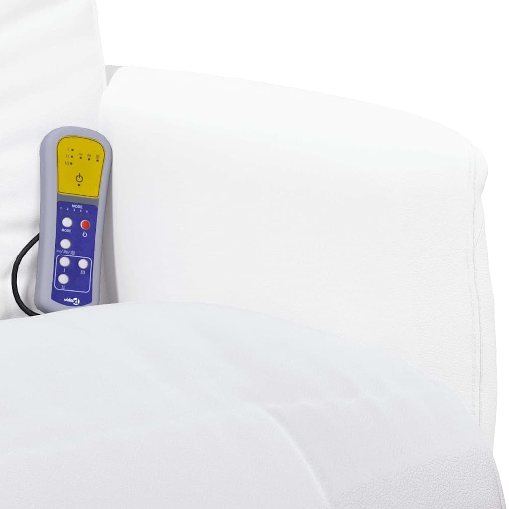 Schwenkbarer Massagesessel Weiß 71 x 90 x 105 cm Kunstleder