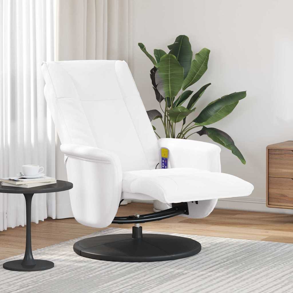 Schwenkbarer Massagesessel Weiß 71 x 90 x 105 cm Kunstleder