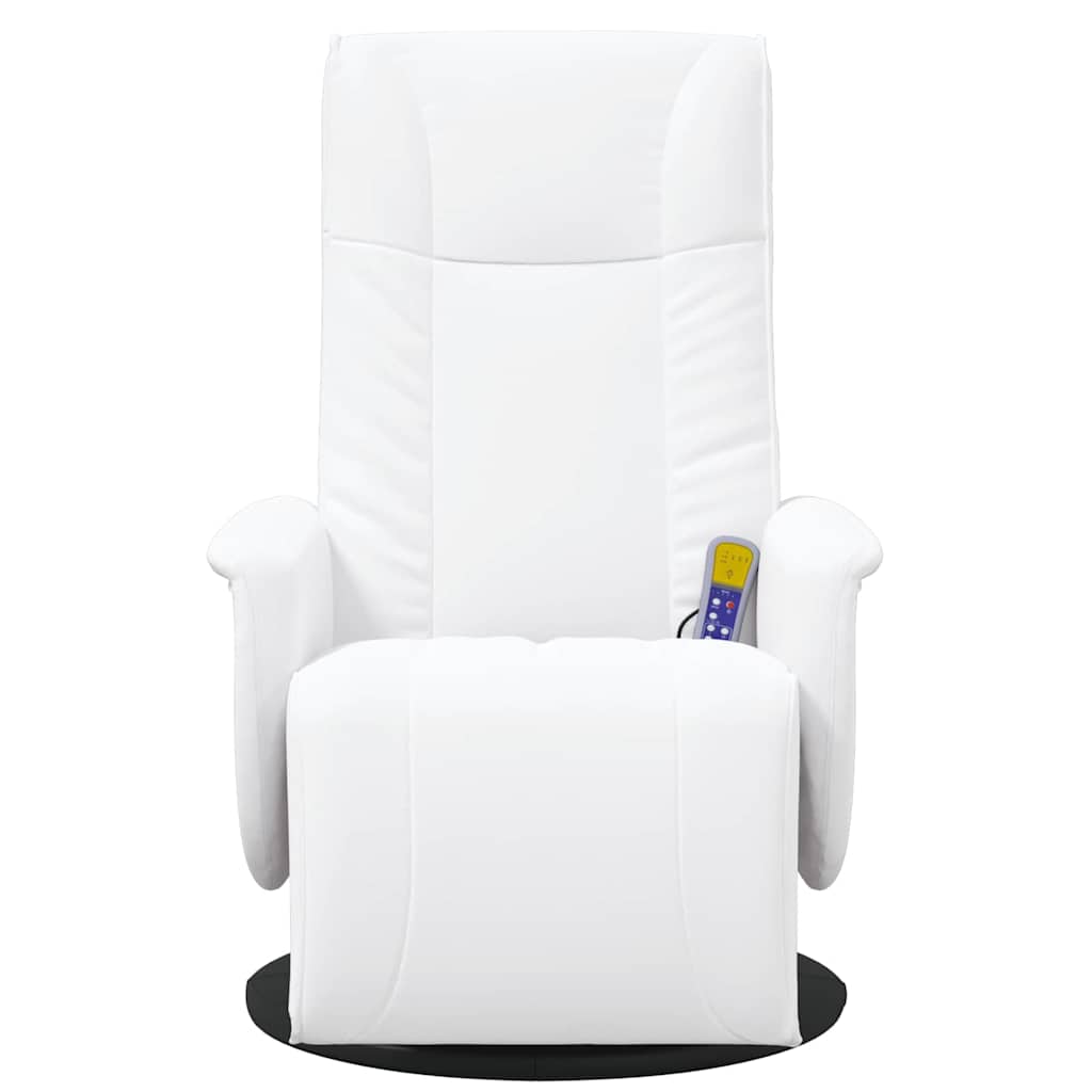 Schwenkbarer Massagesessel Weiß 71 x 90 x 105 cm Kunstleder