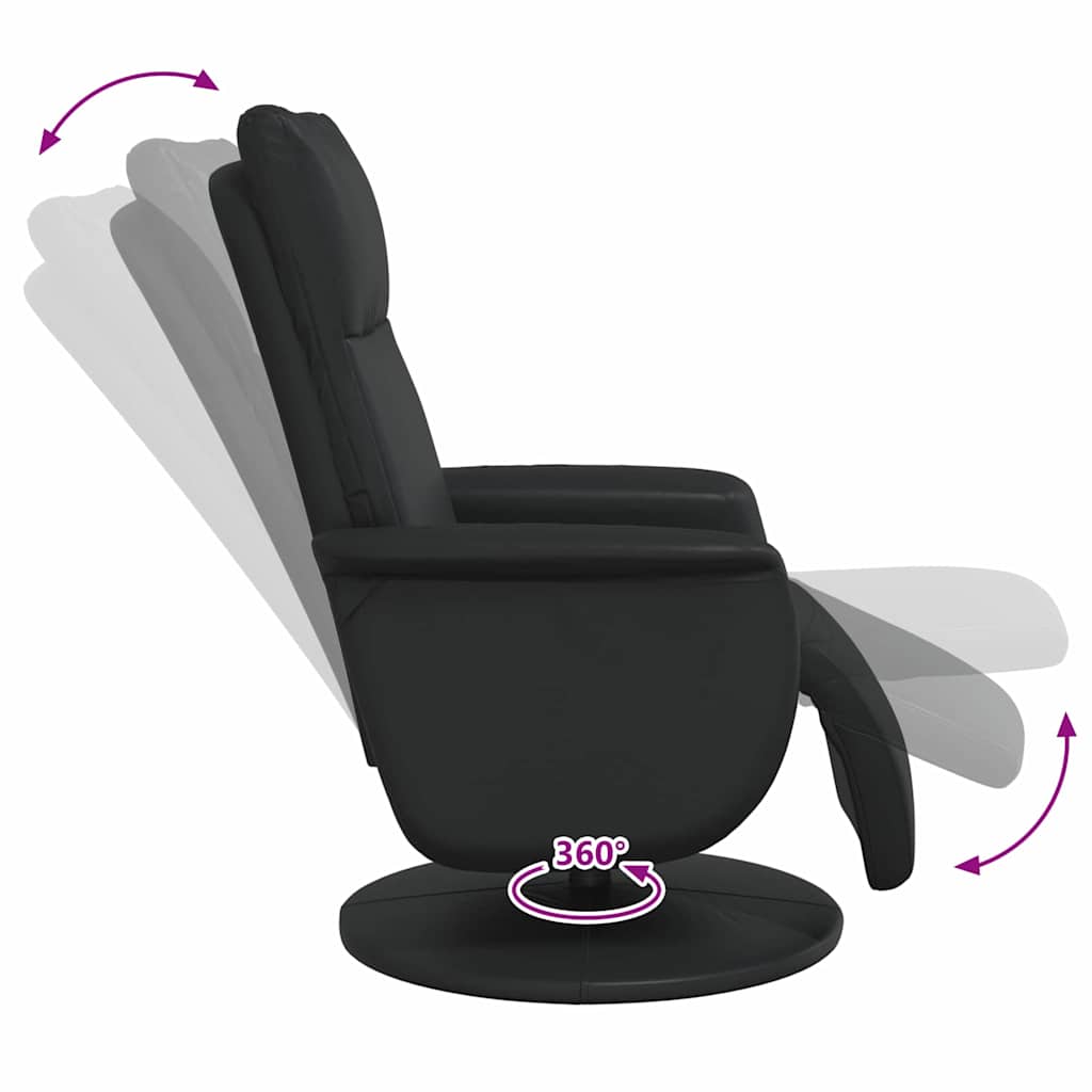 Massage Relaxsessel Schwarz Kunstleder