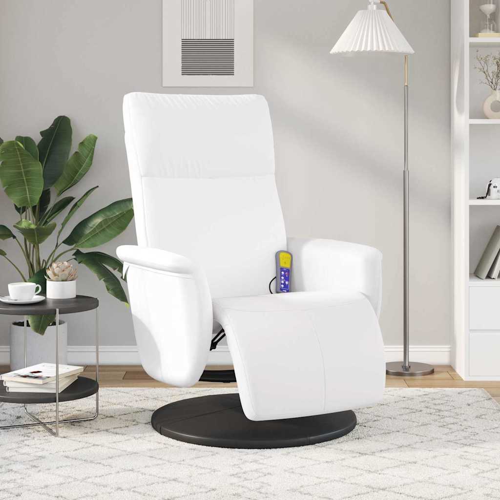 Massage Relaxsessel Weiß 71 x 90 x 105 cm Kunstleder