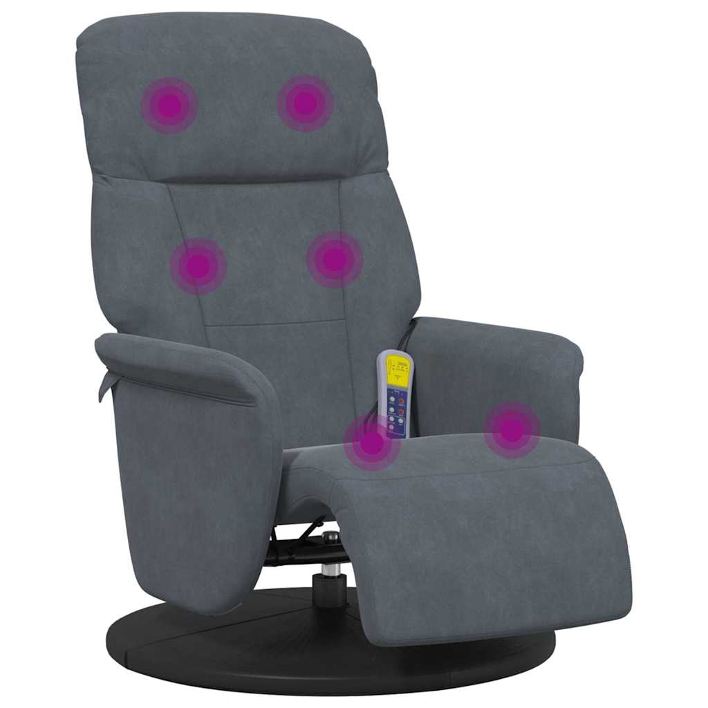 Massage Relaxsessel Dunkelgrau 91 x 71 x 105 cm Samt