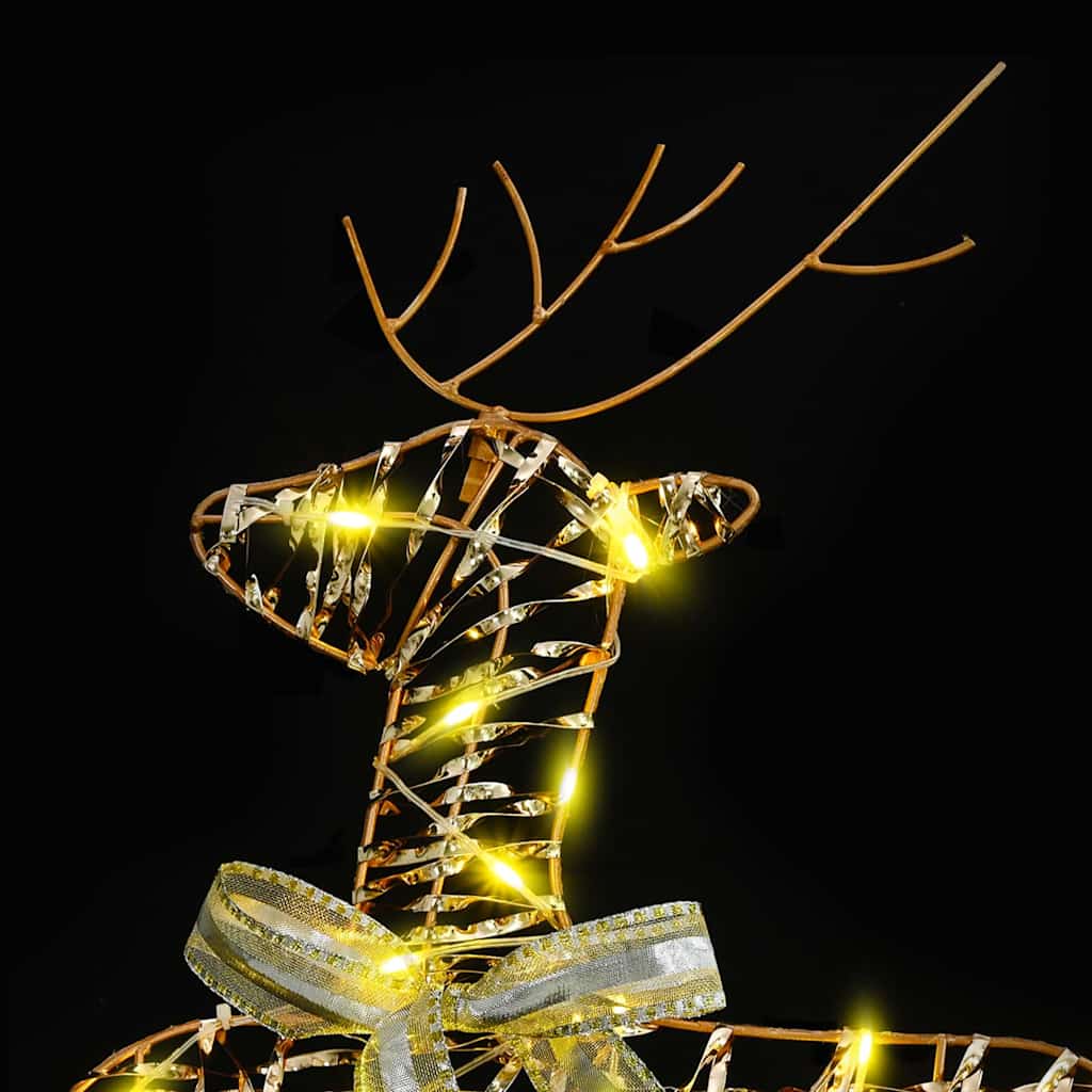 LED Rentiere mit 80 LEDs 4 pcs Gold PET