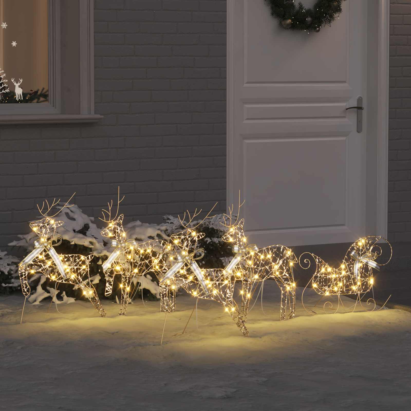 LED Rentiere mit 40 LEDs 5 pcs Gold PET