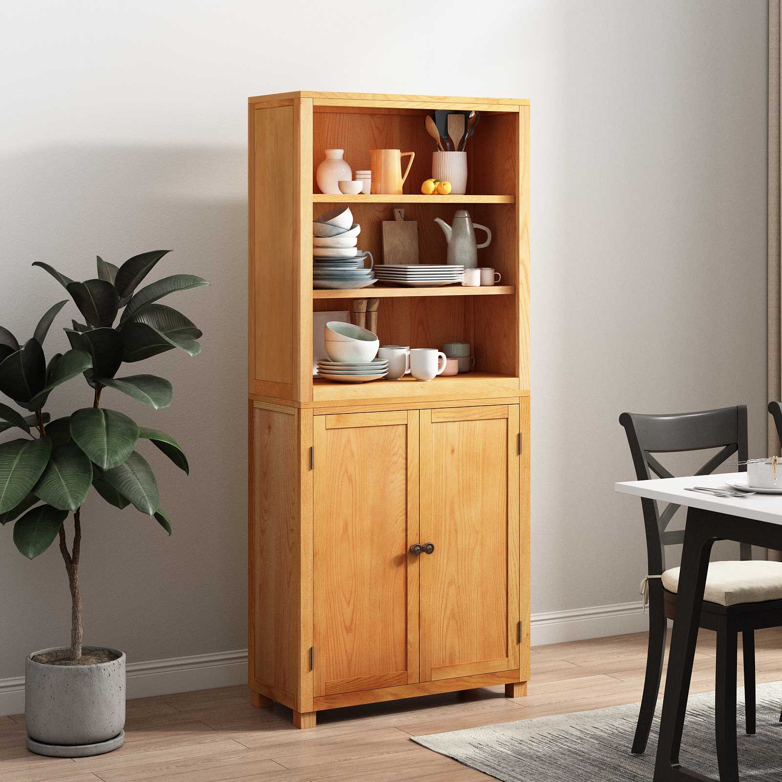 Aufbewahrungsmöbel-Set mit Speicher mit Tür Braun Holzwerkstoff