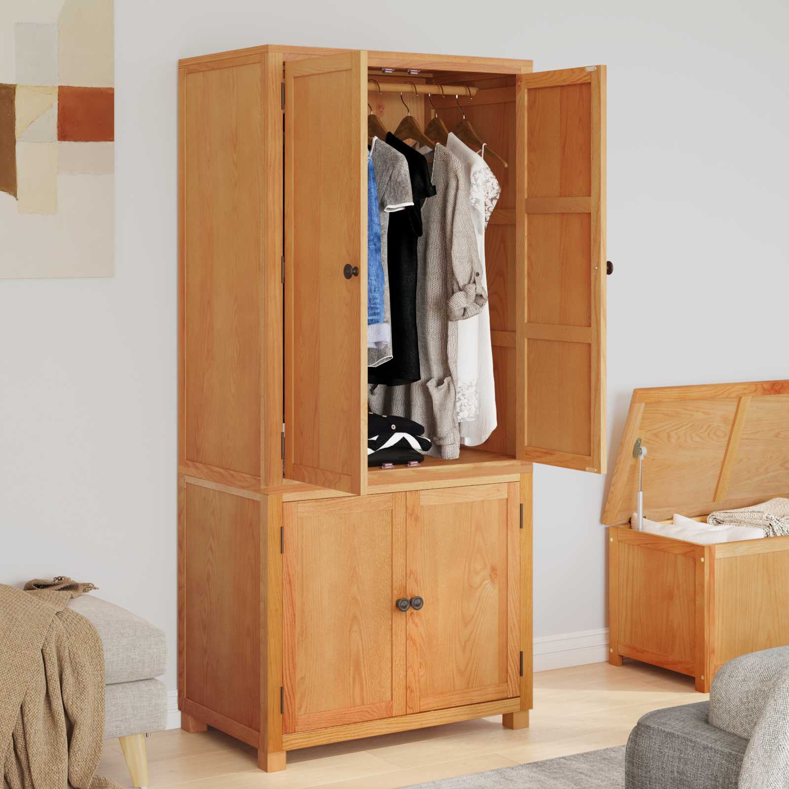 Aufbewahrungsmöbel-Set mit Speicher mit Tür Braun Holzwerkstoff